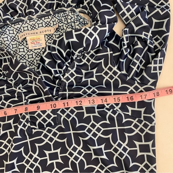 Gretchen Scott || Ruffneck Ruffle Collar Dress in Bombay Navy XS - Picture 6 of 7